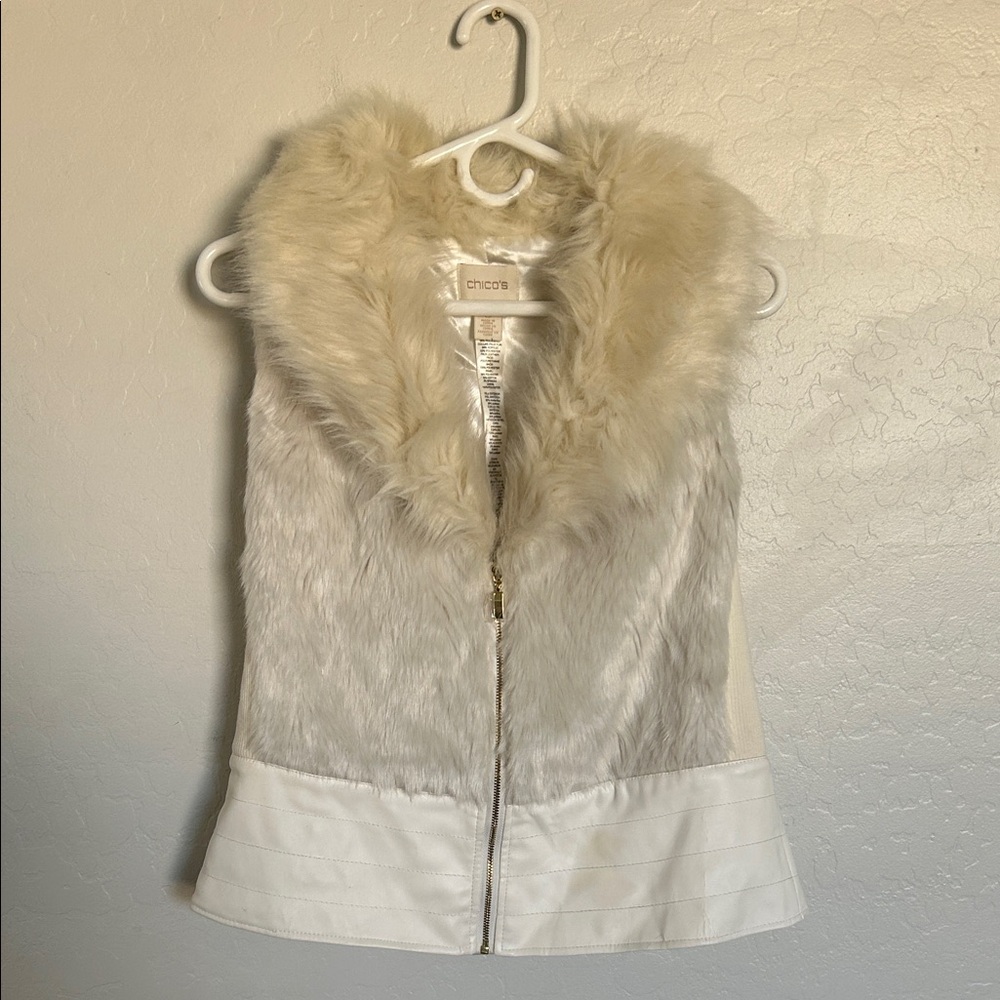 Chico's Luxurious Cream and White Teddy Jacket